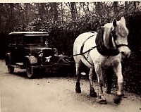 A horse and buggy. One horsepower is 760 Watts, (760 Joules per Second)